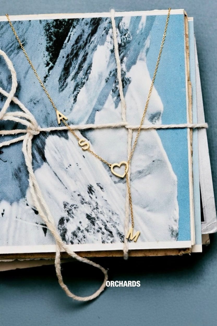 Dangling Aşk Bağı Harfli Kalp Kolye 925 Ayar Gümüş