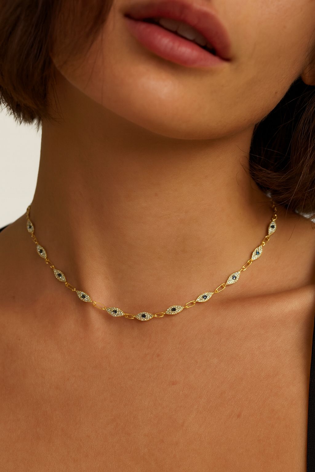 Evil Grace Nazar Göz Choker Kolye 925 Ayar Gümüş