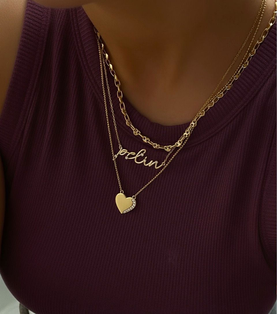 Döküm Taşlı İsim Kolye 925 Ayar Gümüş