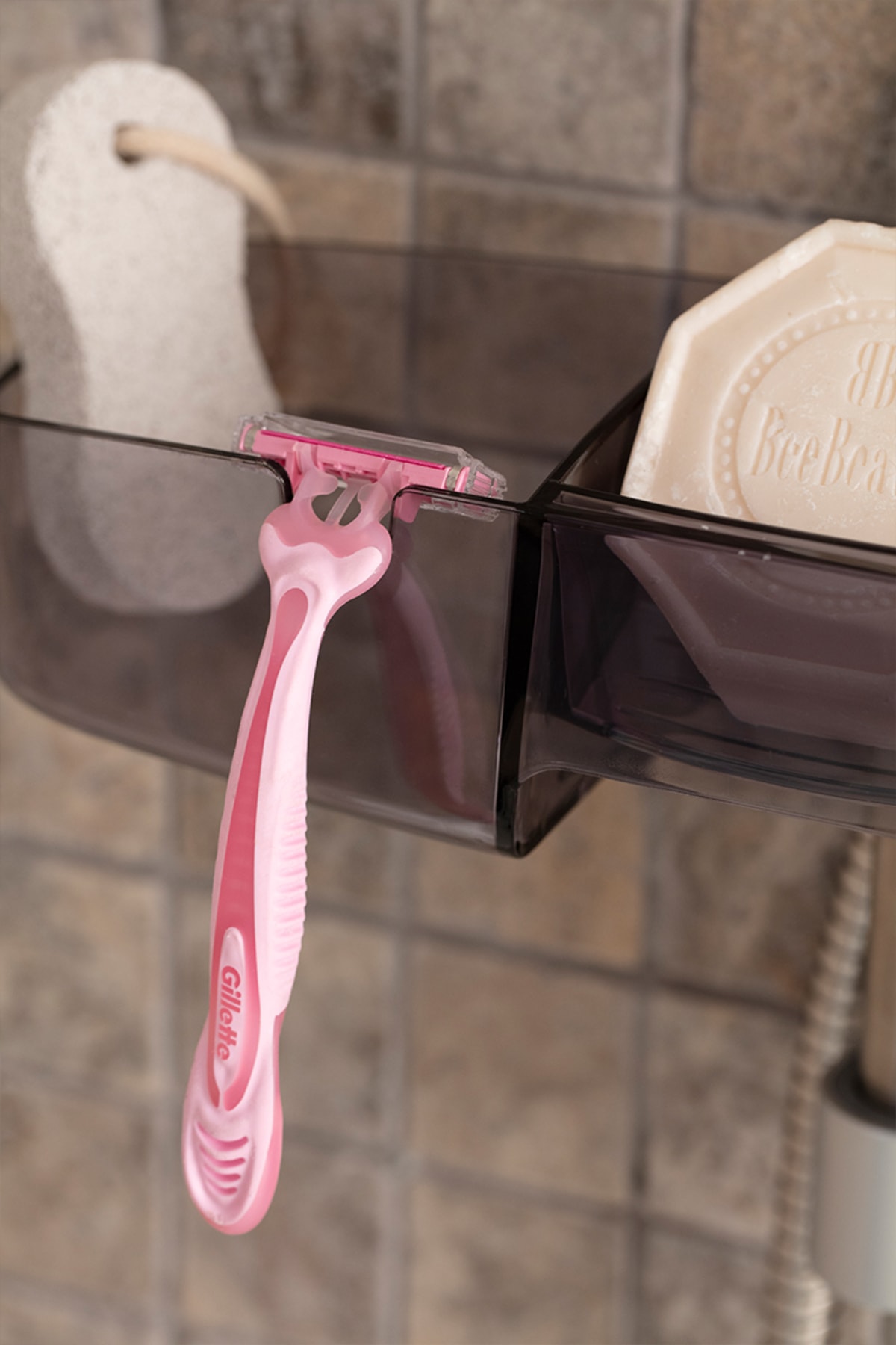 Drippy Banyo Duş Rafı - Şeffaf Siyah