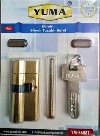 Pirinç Bilyalı Barel Tuzaklı Kapı Bareli 68MM Çelik Kapı Göbeği