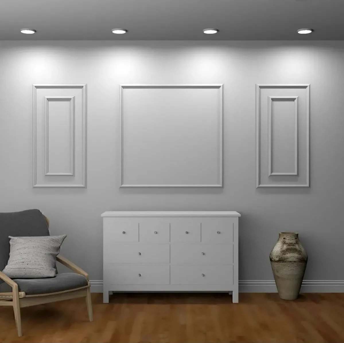 Dekoratif Boyanabilir 3 cm Strafor Duvar Çıtası Hazır Kesimli 5 Adet Çerçeve Paketi