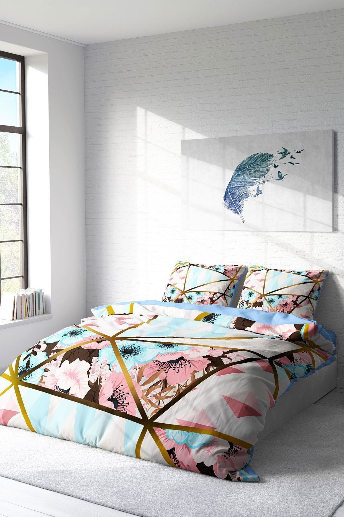 Goldline Flowers 3d Çift Kişilik Nevresim Takımı