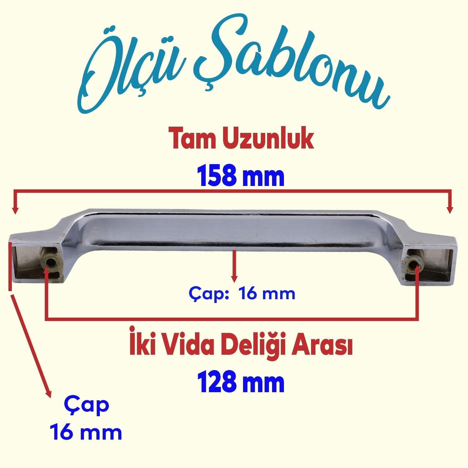 Mobilya Mutfak Dolabı Çekmece Dolap Kulpu Düz Metal Kulpları Kulbu Kulpu (128 Mm-12.8 Cm) Krom