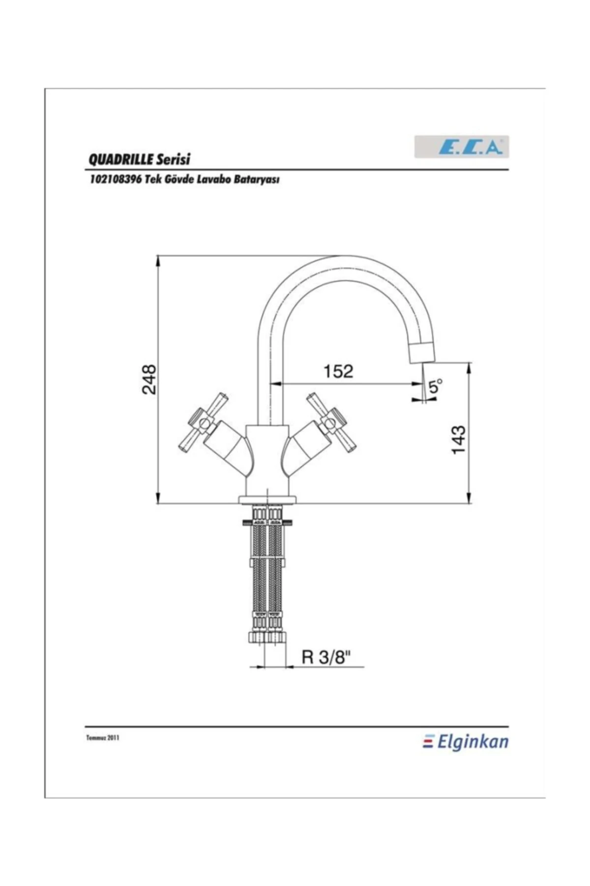 QUADRILLE KUĞU LAVABO BATARYASI 102108396 20 YIL GARANTİ
