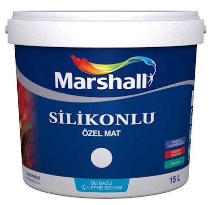 Marshall Silikonlu Özel Mat Silinebilir İç Cephe Boyası 15 lt