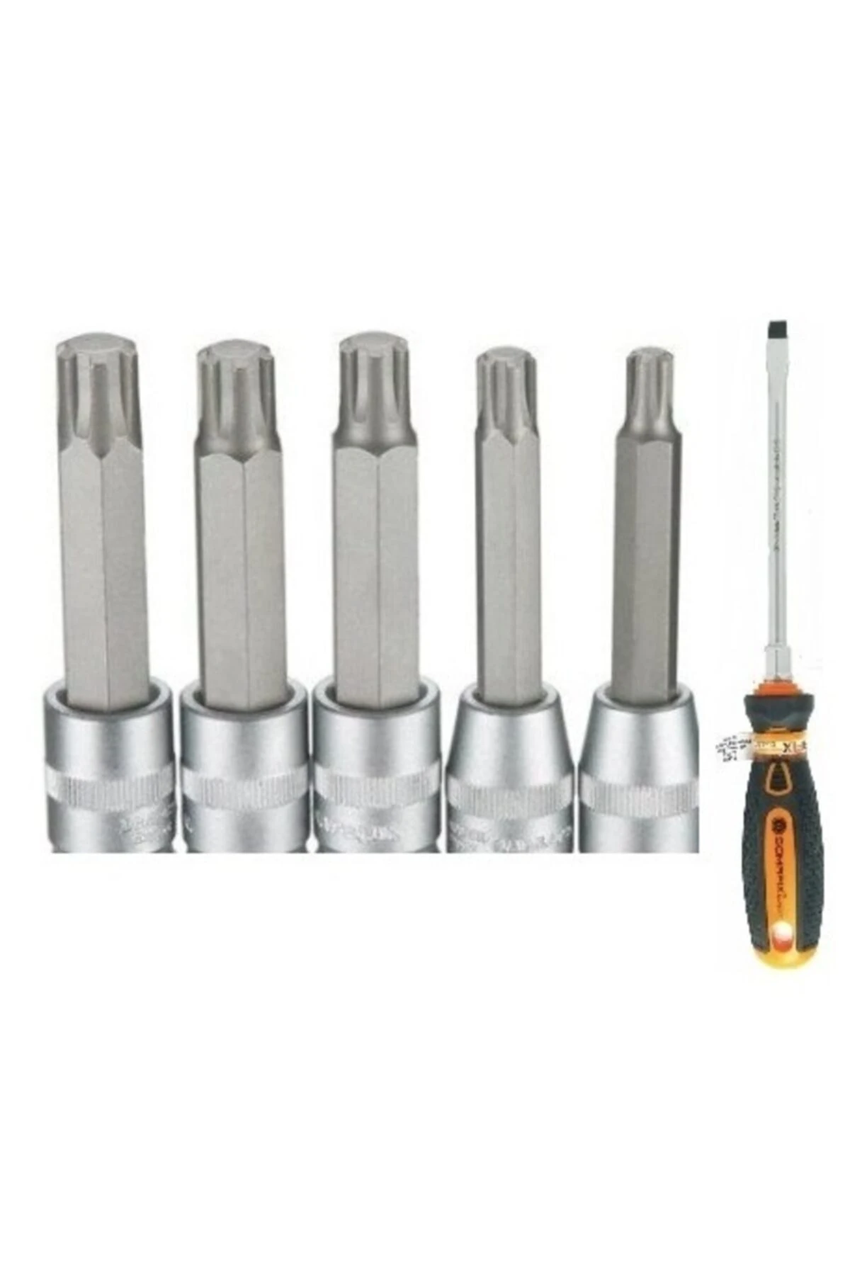 1/2 Lokmalı Torx Uçlu 6 Köşe 100 Mm 20mm-25mm-27mm-55mm-60mm+somafıx Panzar Tornavida