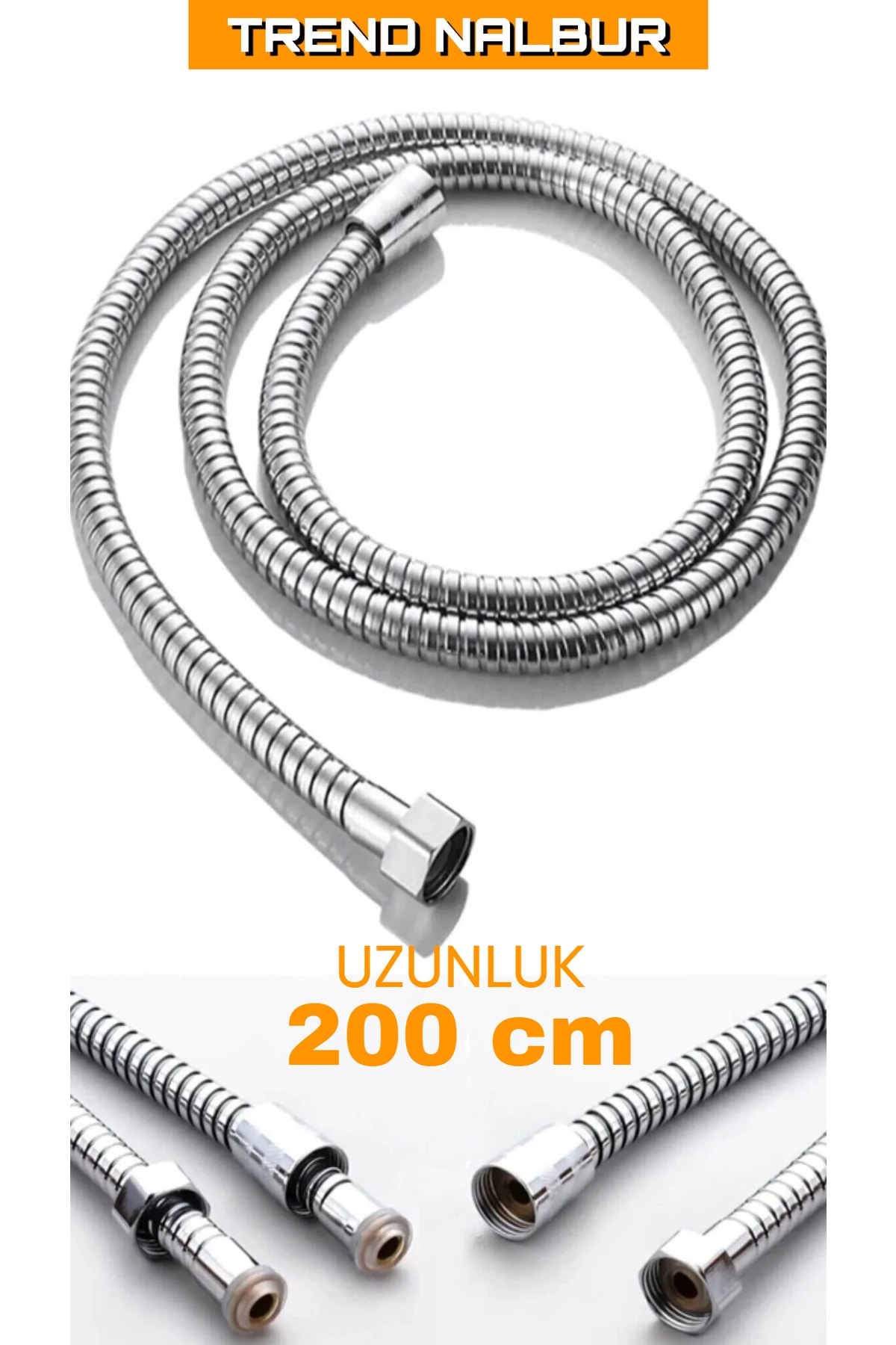 200-220 Cm Uzayan Özel Duş Spirali Banyo Duş Hortumu Dayanıklı Esnek 2 Metre (2m)