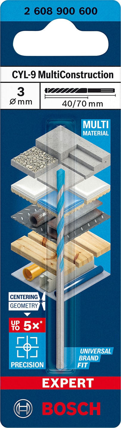 BOSCH Expert Cyl-9 Multiconstruction Delme Ucu 3 x 40 x 70 mm