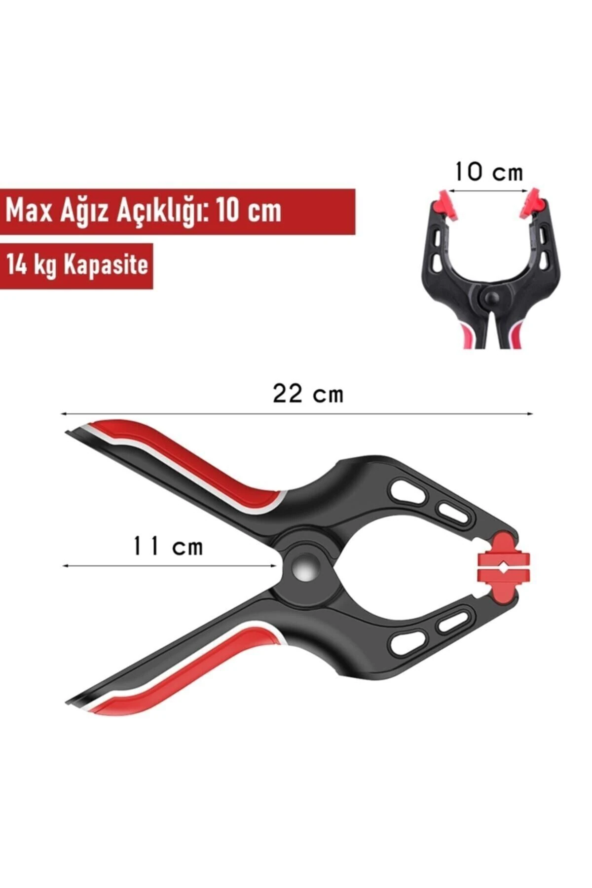 Yaylı Mandal Tipi Büyük Plastik Marangoz Hobi Işkencesi Kıskaç Mandal Işkence 100mm