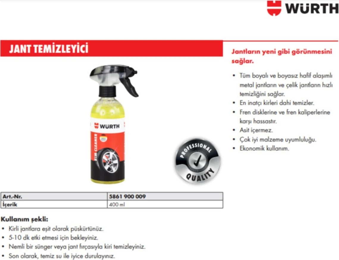 Oto Aksesuar  Jant Temizleyici 400ML