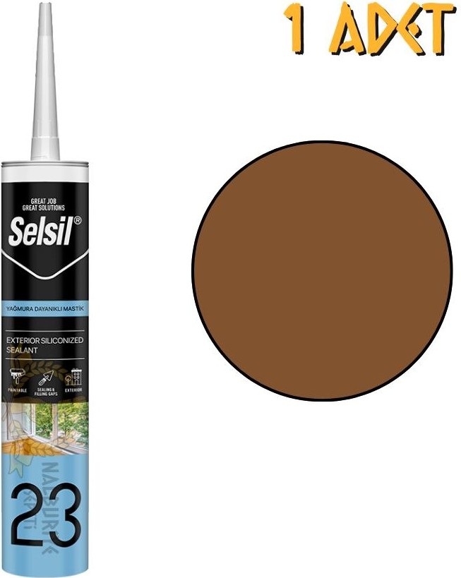 Yağmura Dayanıklı Silikonize Mastik Kahverengi 485 Gr. - 1 Adet