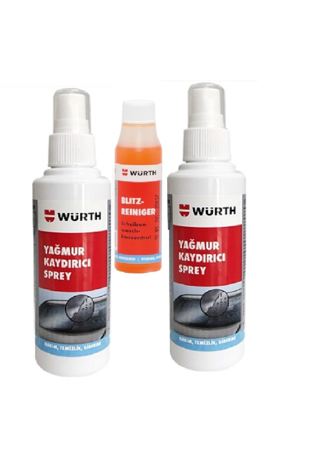 Yağmur Kaydırıcı Sprey 2 Adet & Konsantre Cam Sabunu 1 Adet