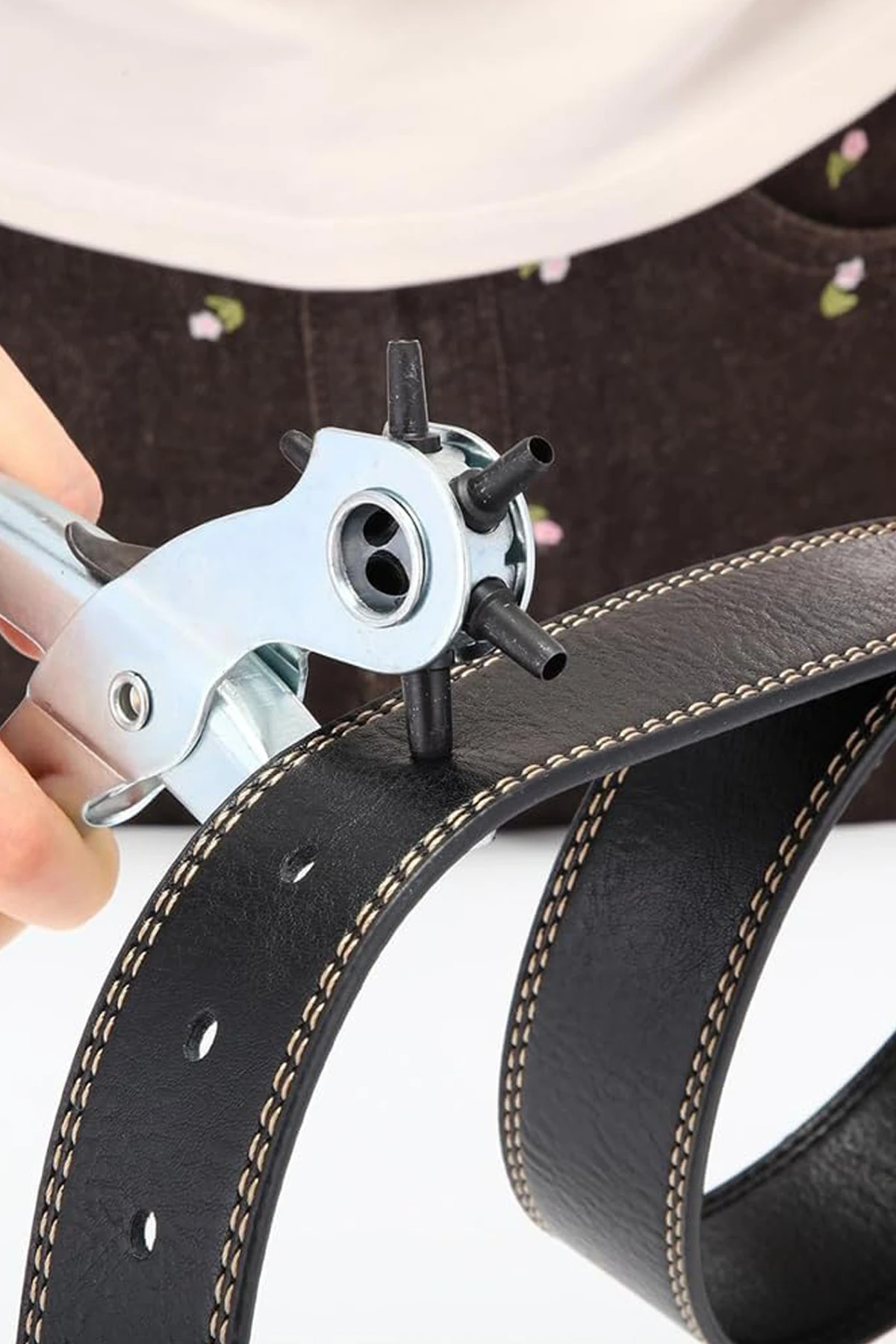 6 Farklı Uçlu Kemer Delme Pensesi Deri Kemer ve Kumaş İçin Ayarlanabilir Delik Açıcı El Aleti