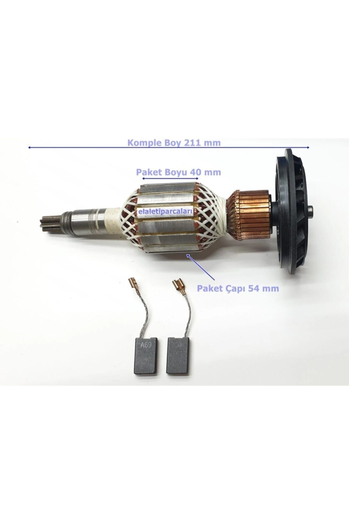 Bosch Tipi Gsh 11 E - 11 De Endüvi Rotor Kollektör Ve Kömürü