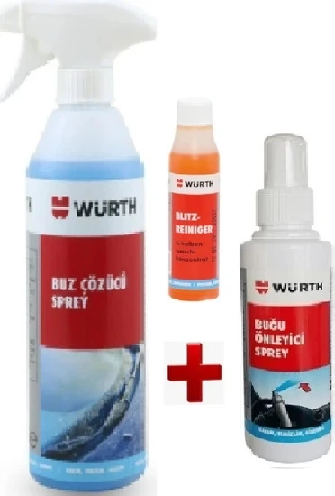 Buz Çözücü Sprey &  Buğu Önleyici Sprey &würth Konsantre Cam Sabunu