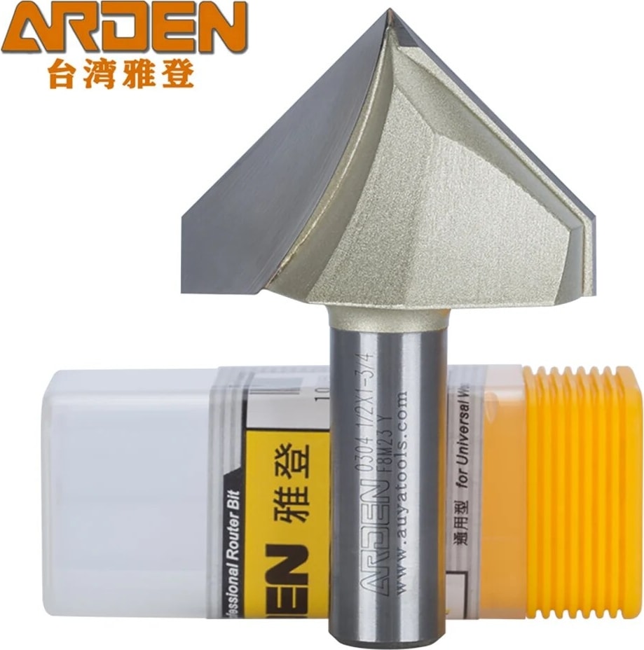 6.35X22.2 Arden 90 Derece V Bit 1/2 "karbür Üçgen V-Oluk Planya Yönlendirici Bit Ağaç Işleme Pah Kırma 3D Gravür Mdf Sertağaç Için (Yurt Dışından)
