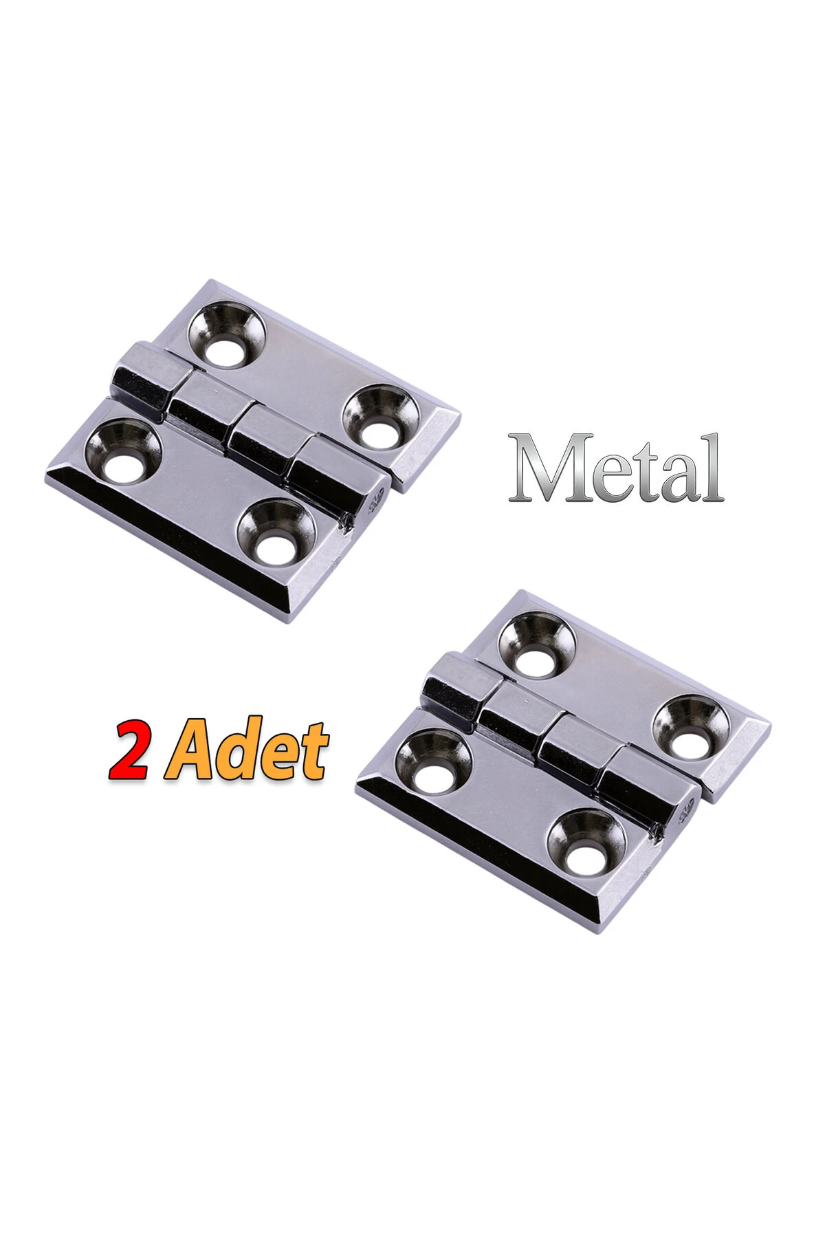 Metal 2 ADET 60x60 mm Gümüş Yaprak Menteşe Kapi Pencere Dolap Mobilya Kapak Menteşe Bağlantı