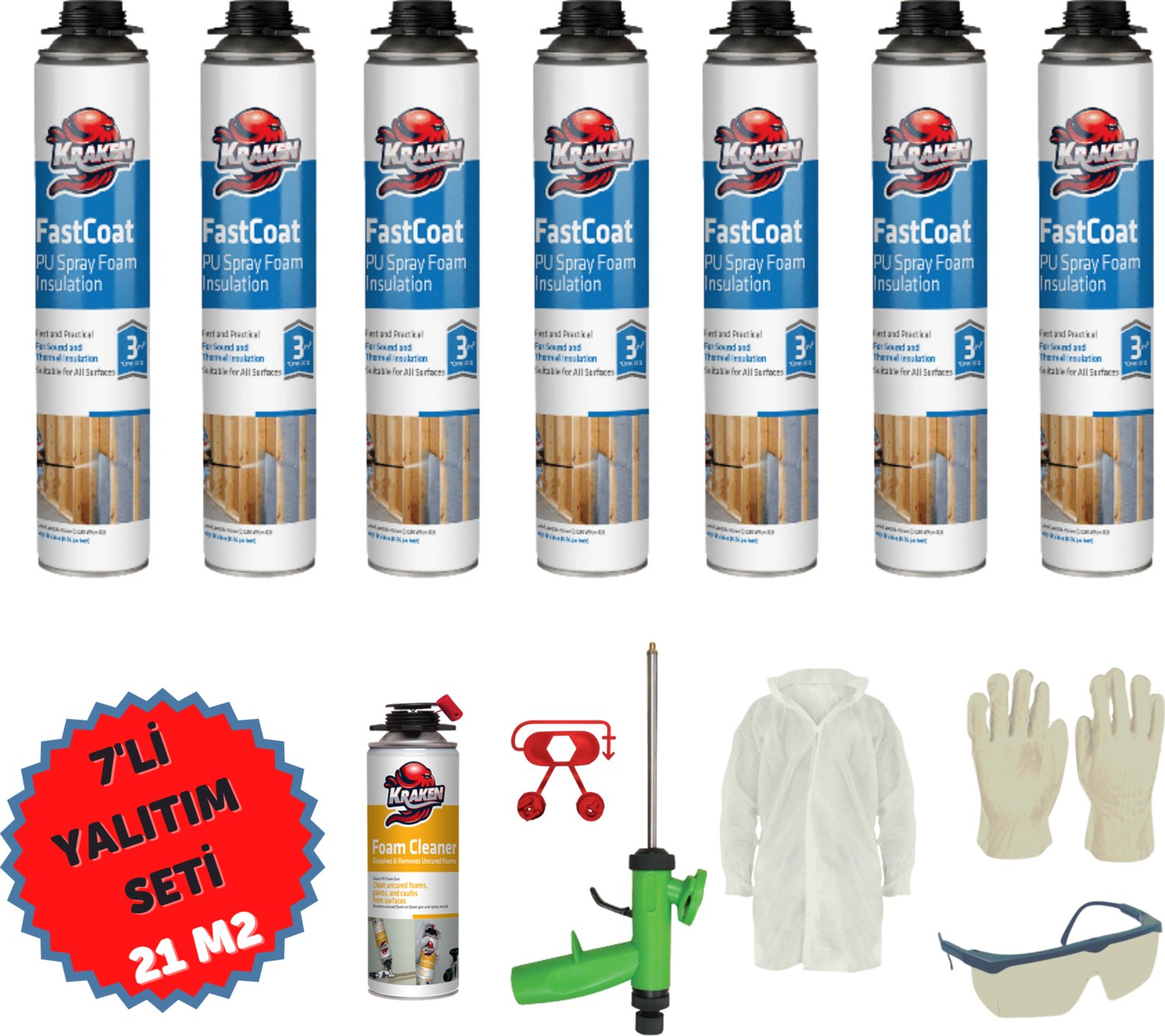 Poliüretan Termal Yalıtım Sprey Köpük 7 Adet x 930 gr