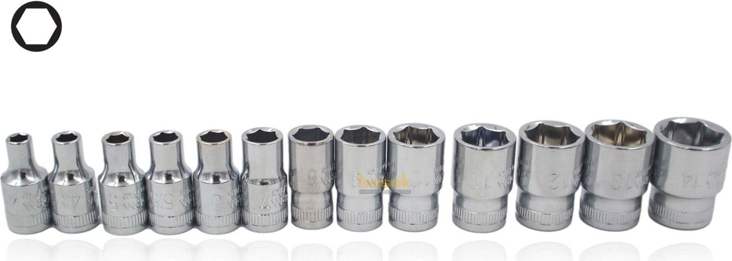 4 - 14MM 1/4" Raylı 13 Parça Lokma Anahtar Takımı C02-RH13