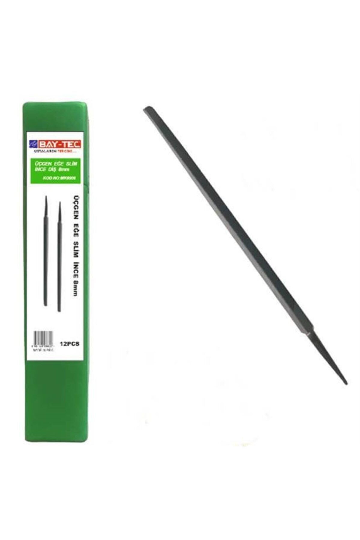Bay-tec 12 Adet Ince Diş Üçgen Eğe Slim 4mm