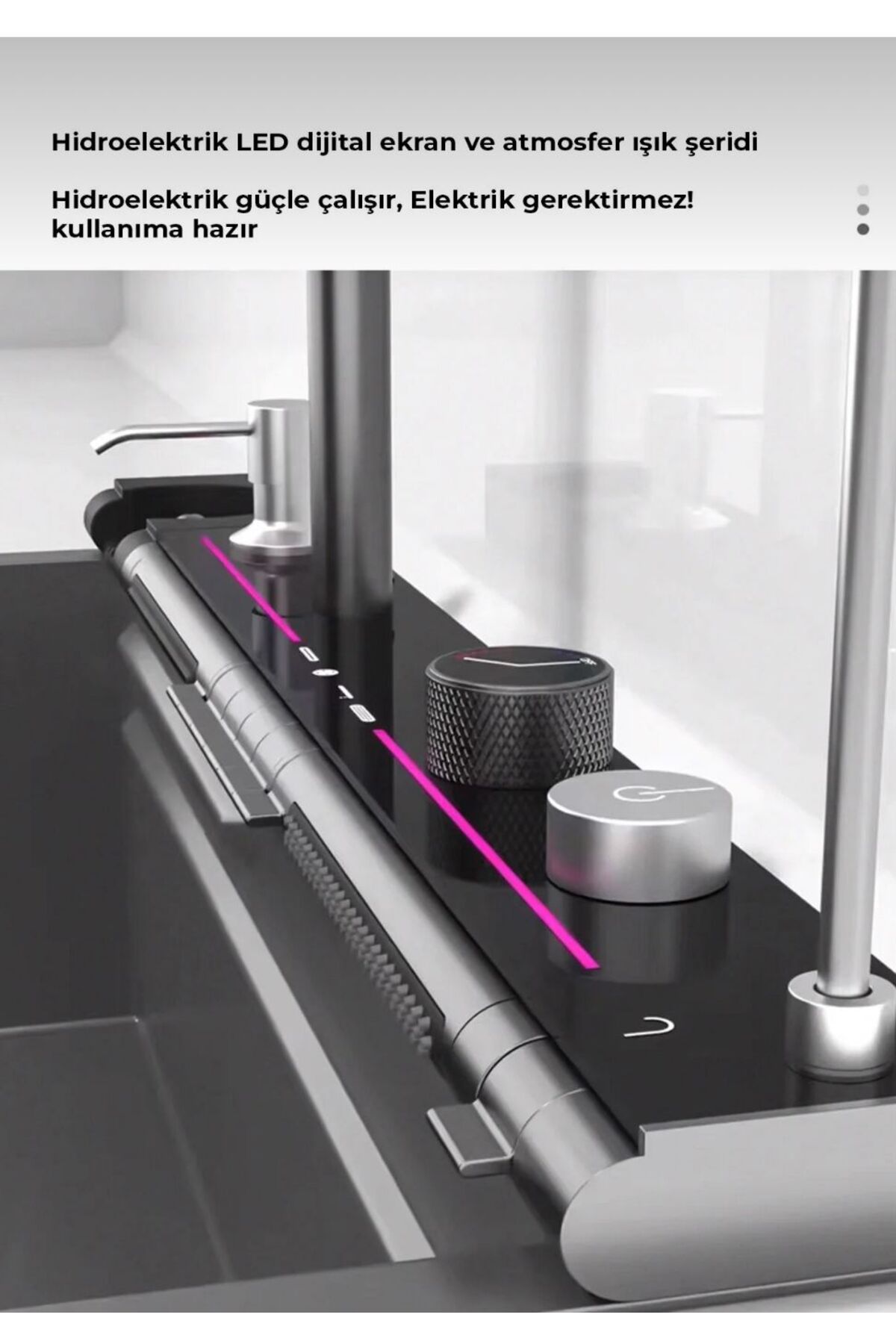 Evole Dijital Ledli Akıllı Eviye Seti 7 Fonksiyonlu Su Çıkış