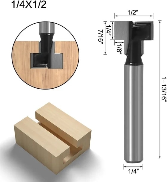 6.35X12.7MM 1/4 Inç Shank 6/8mm T-Yuvası Kesici Ağaç Işleme Yönlendirici Bit Seti Anahtar Deliği Bit T Planya Freze Kesicisi Yönlendirici Çilek Ahşap (Yurt Dışından)