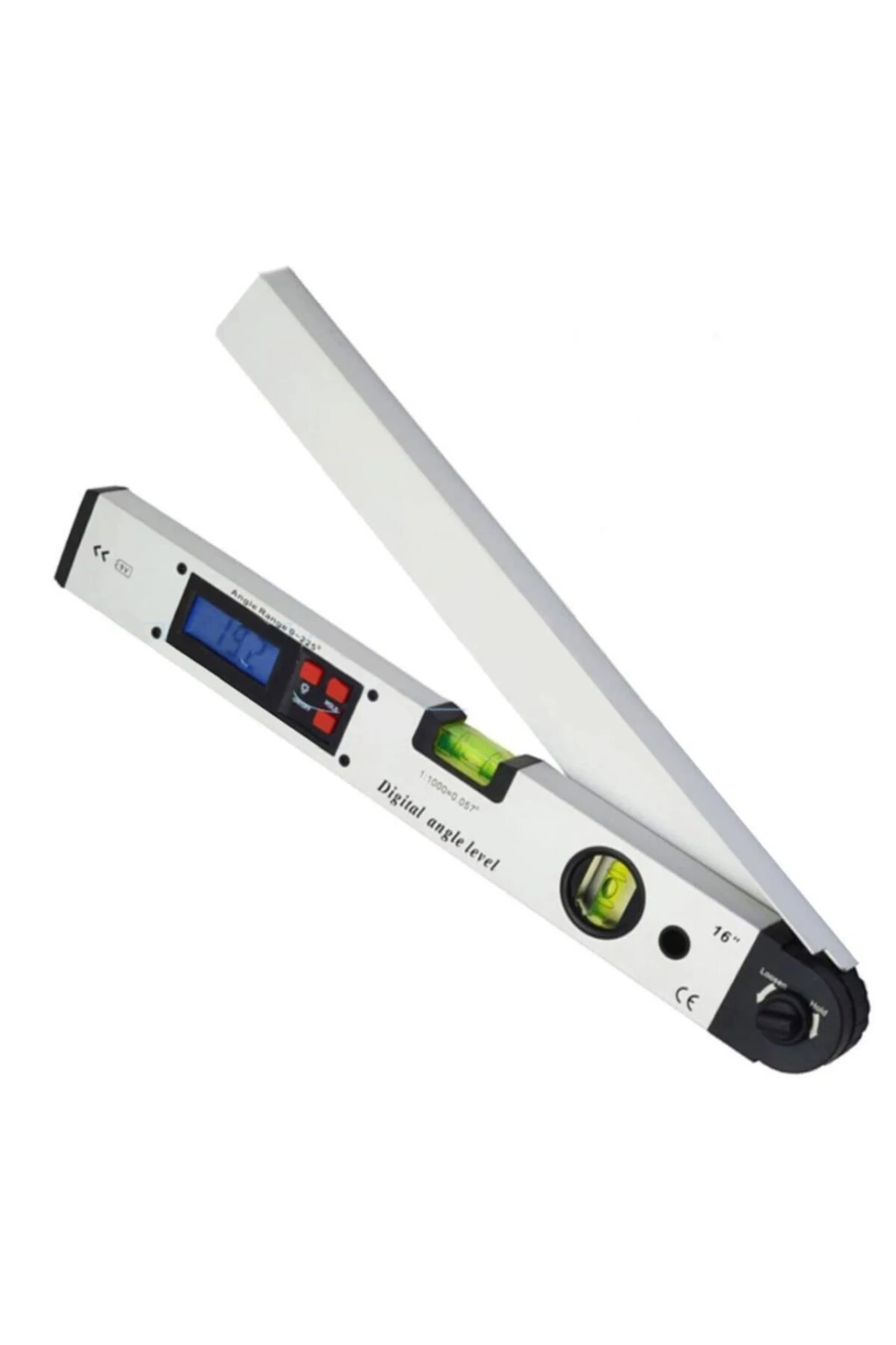 12471 Dijital Açı Ölçerli Su Terazisi 2 Sulu Marangoz Gönye 16"/40 Cm