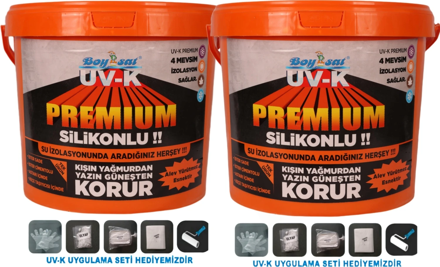 30 kg Avantajlı Su Izolasyon Boyası Paket Uv - K Premium Silikonlu 15 kg x 2 Adet