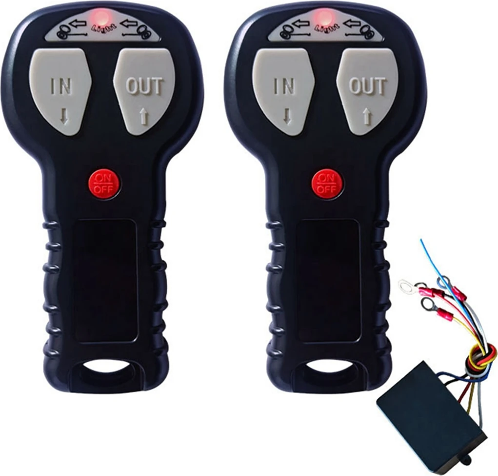 12V 24V Araba Kablosuz Vinç Elektrikli Uzaktan Kumanda IP68 Manuel Verici Seti Kamyon Atv Suv Kamyon Araç Kiti (Yurt Dışından)