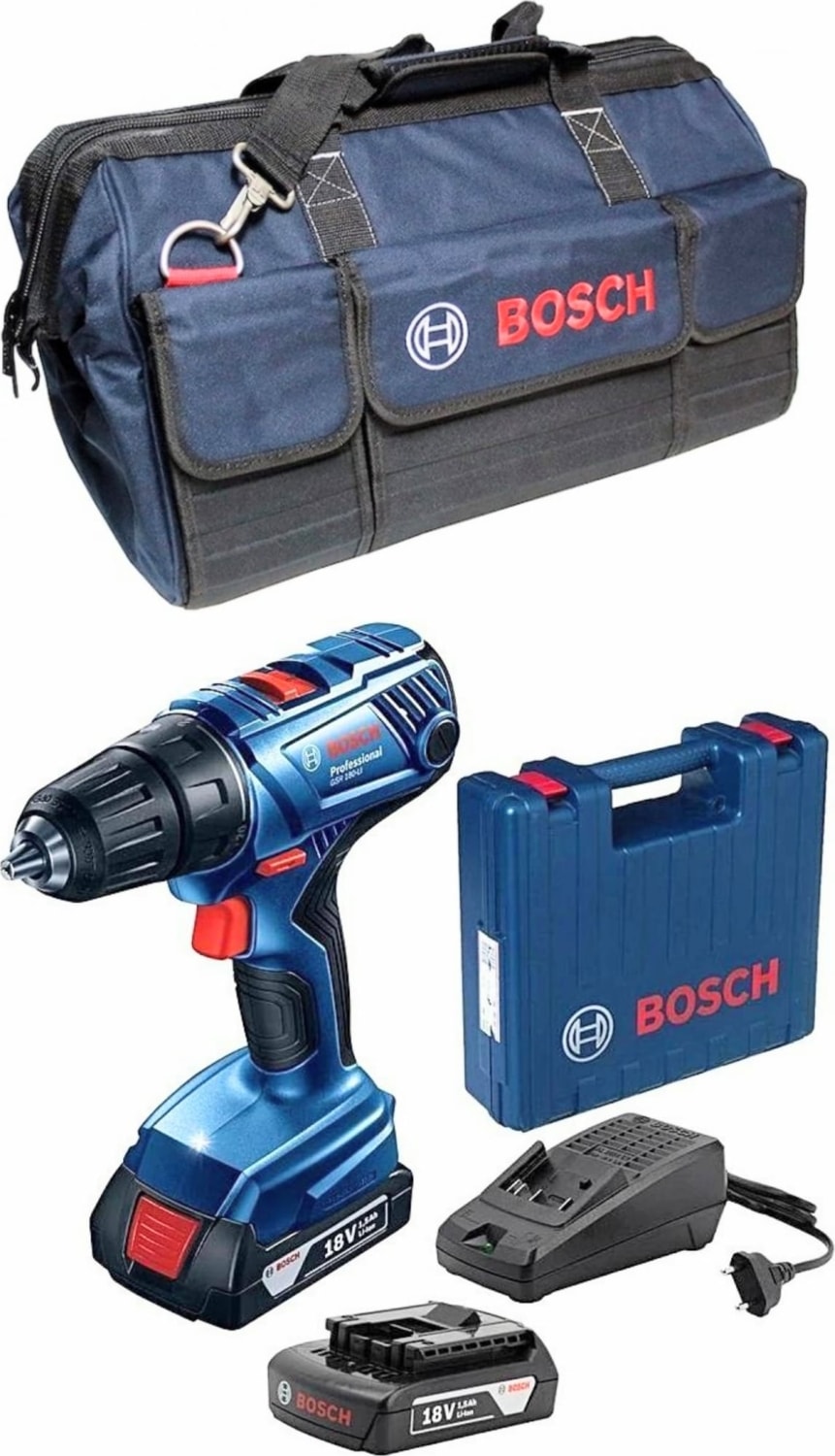 BOSCH Boscb Gsb 180 Li Darbeli Matkap Vidalama Çift Batarya ve Çanta Hediyeli