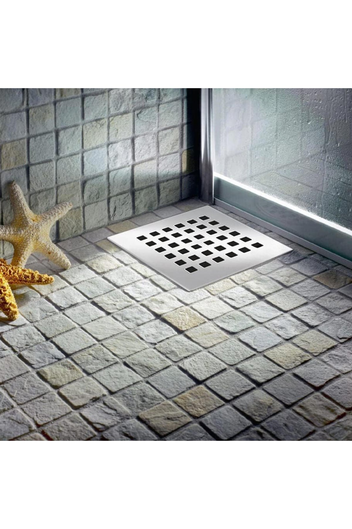 Paslanmaz Çelik Kare Delikli Banyo Yer Süzgeç Izgarası Üst Kapak 10X10 Süzgeç Uyumlu