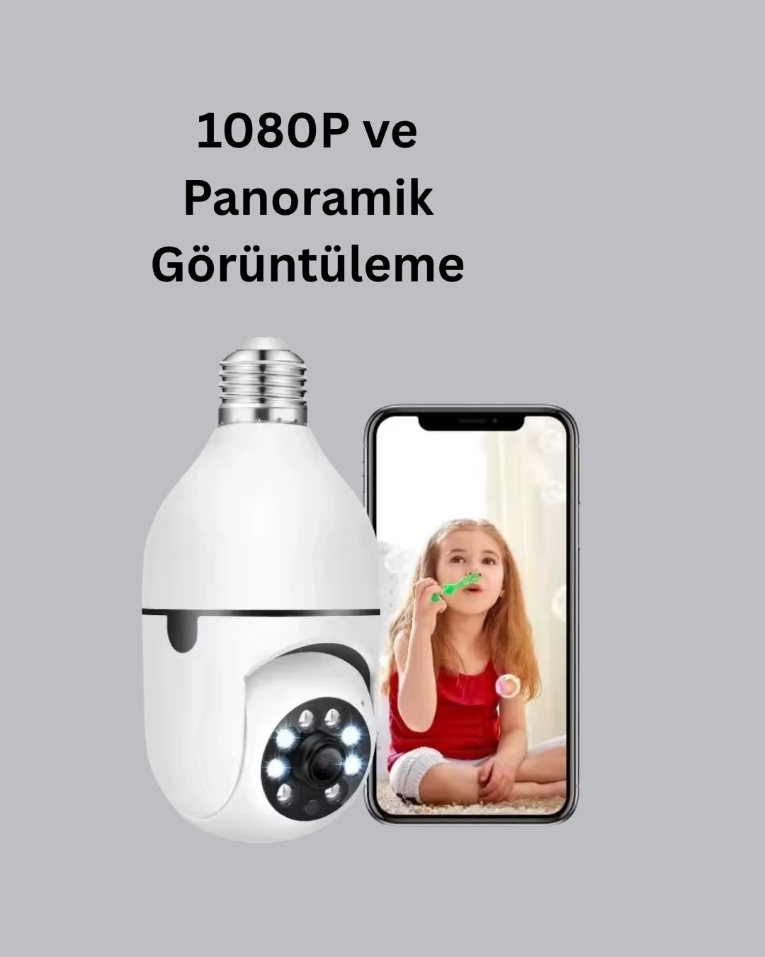 Tam Karanlıkta Görüntüleme Sağlayan 1080P Ampul Güvenlik Kamerası