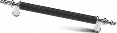 Kumru Mat Siyah Krom Lüks Mobilya Dolap Çekmece Kulp 128 Mm