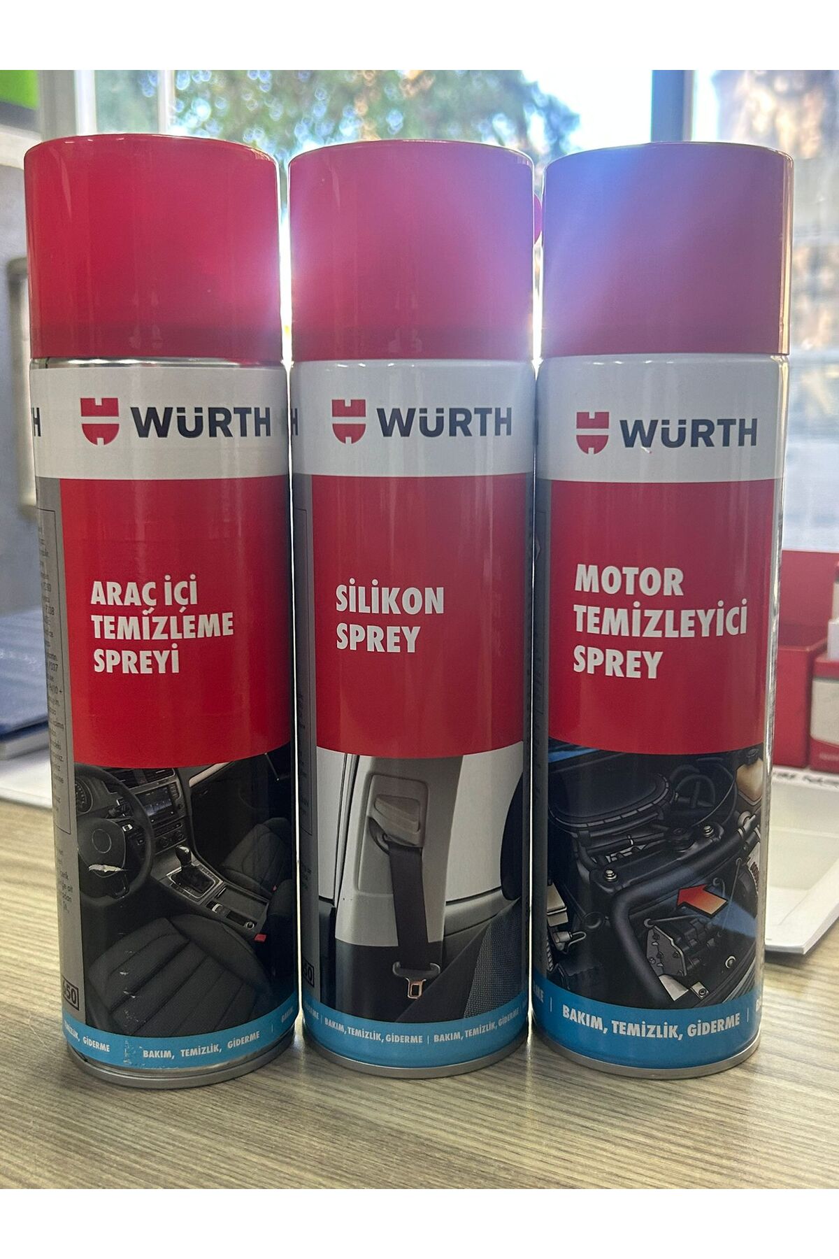 SÜPER SET WÜRTH MOTOR TEMİZLEME-SİLİKON SPREY-ARAÇ İÇİ TEMİZLEME