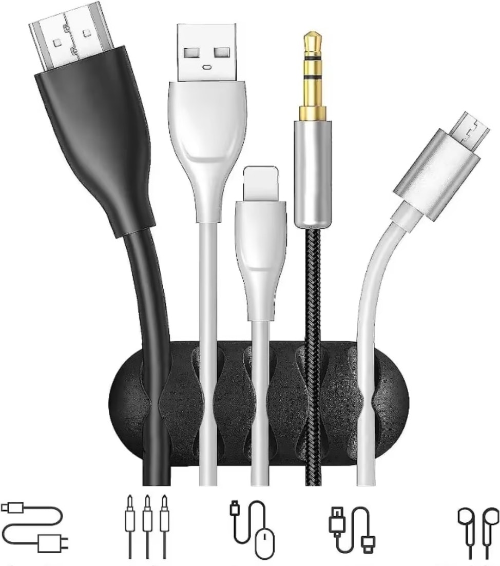 Kablo Klipsi Düzenleyici, 10'lu Kablo Düzenleyici, Ev, Araç, Ofis Için Masa Altı Kablo Yönetimi, Duvar, Yüzey Için Kalıntı Bırakmayan Yapışkan, Şarj Kablosu Düzenleyici,