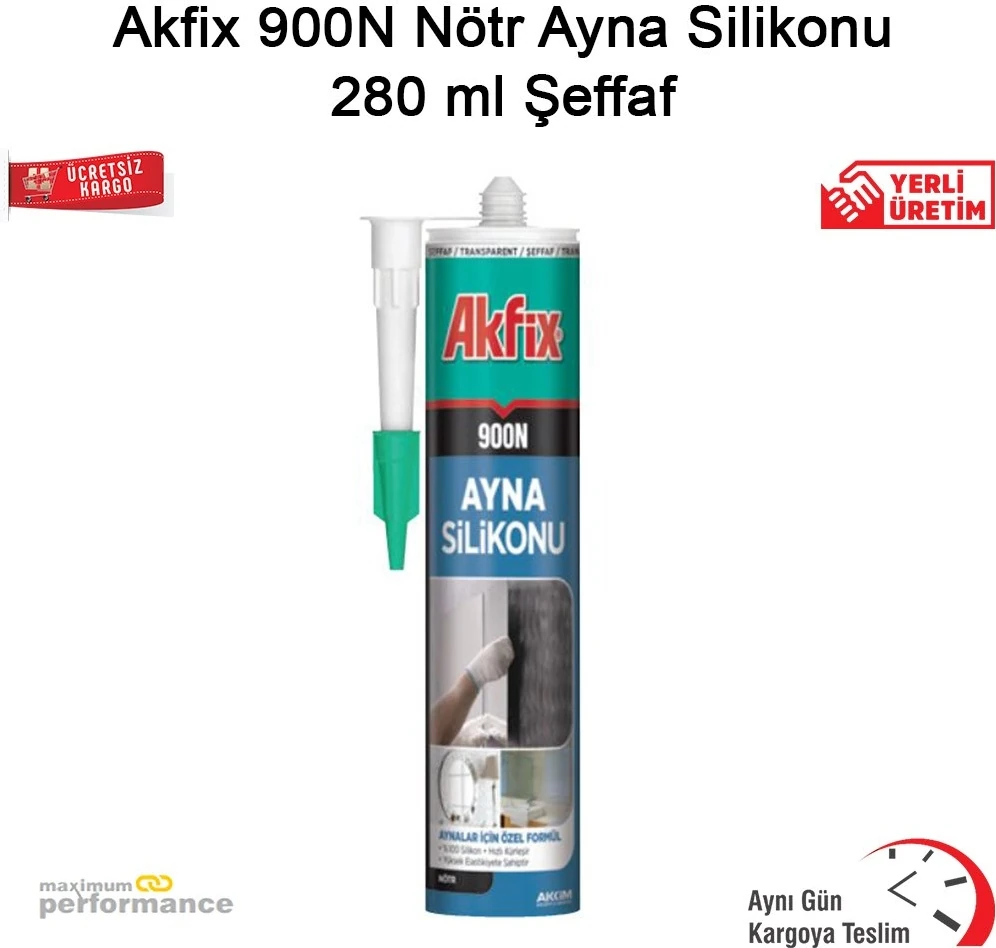 900N Nötr Ayna Silikonu 280 ml Şeffaf