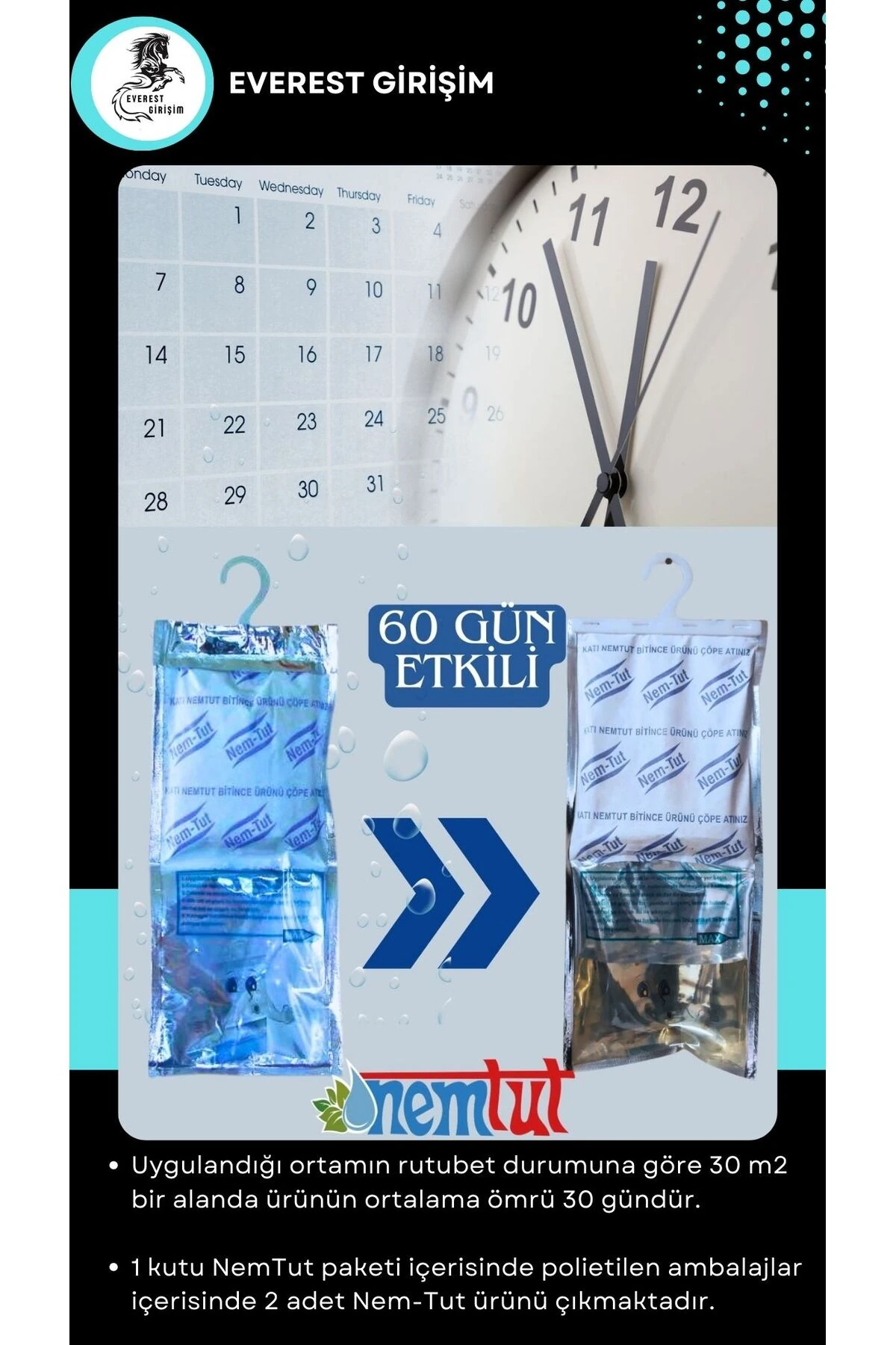 Nem Alıcı Rutubet Emici Koku Giderici Korozyon Önleyici ( 2 Kutu Içerisinde 4 Paket )