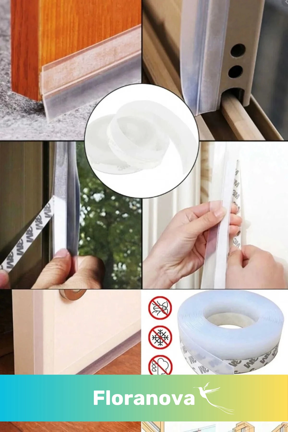 Ses Böcek Toz Önleyici Rüzgar Kesici Yalıtım Kapı Pencere Isı Izolasyon Şeffaf Şerit Bant 5mt 1 Adet