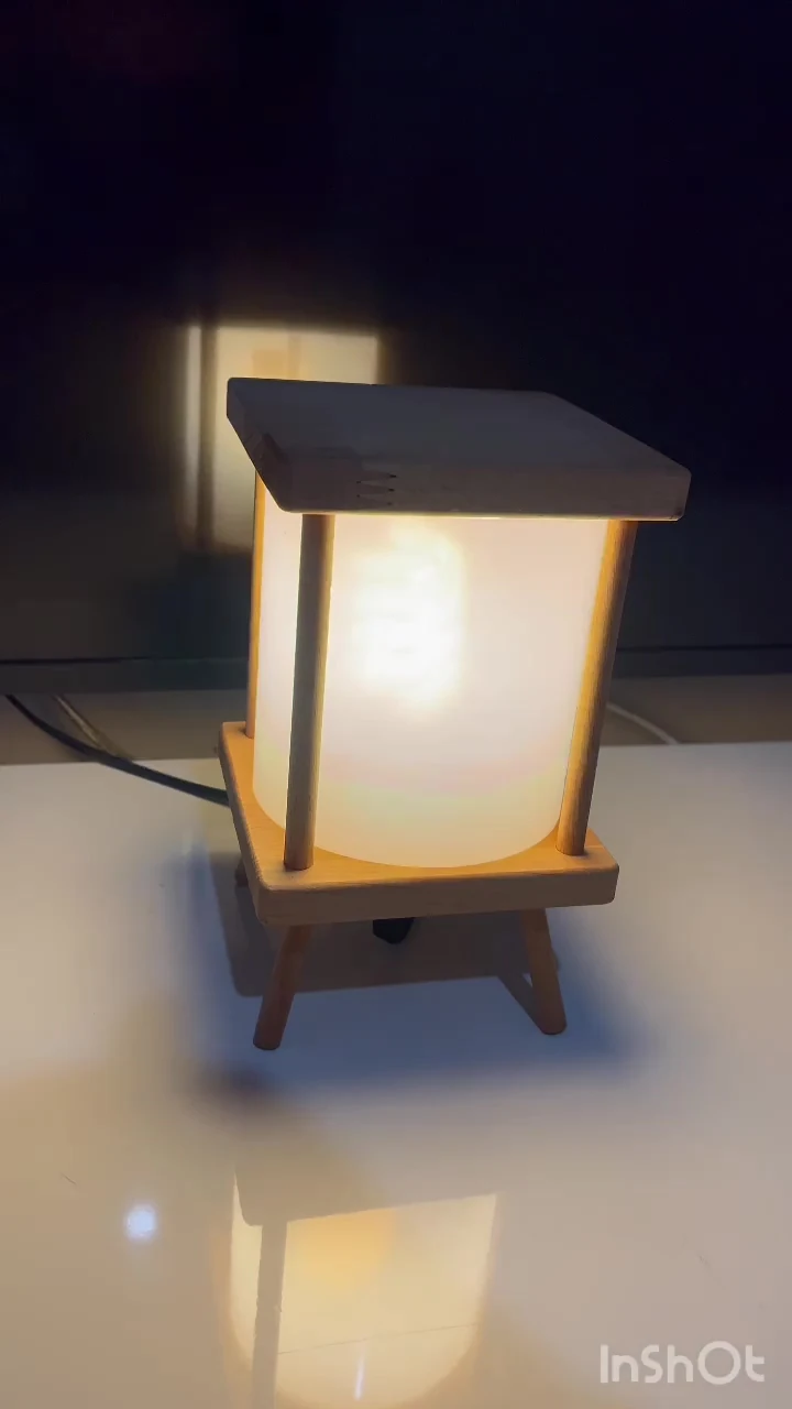 Aç-kapa Anahtarlı Lambader, Gece Lambası, Ahşap Lambader