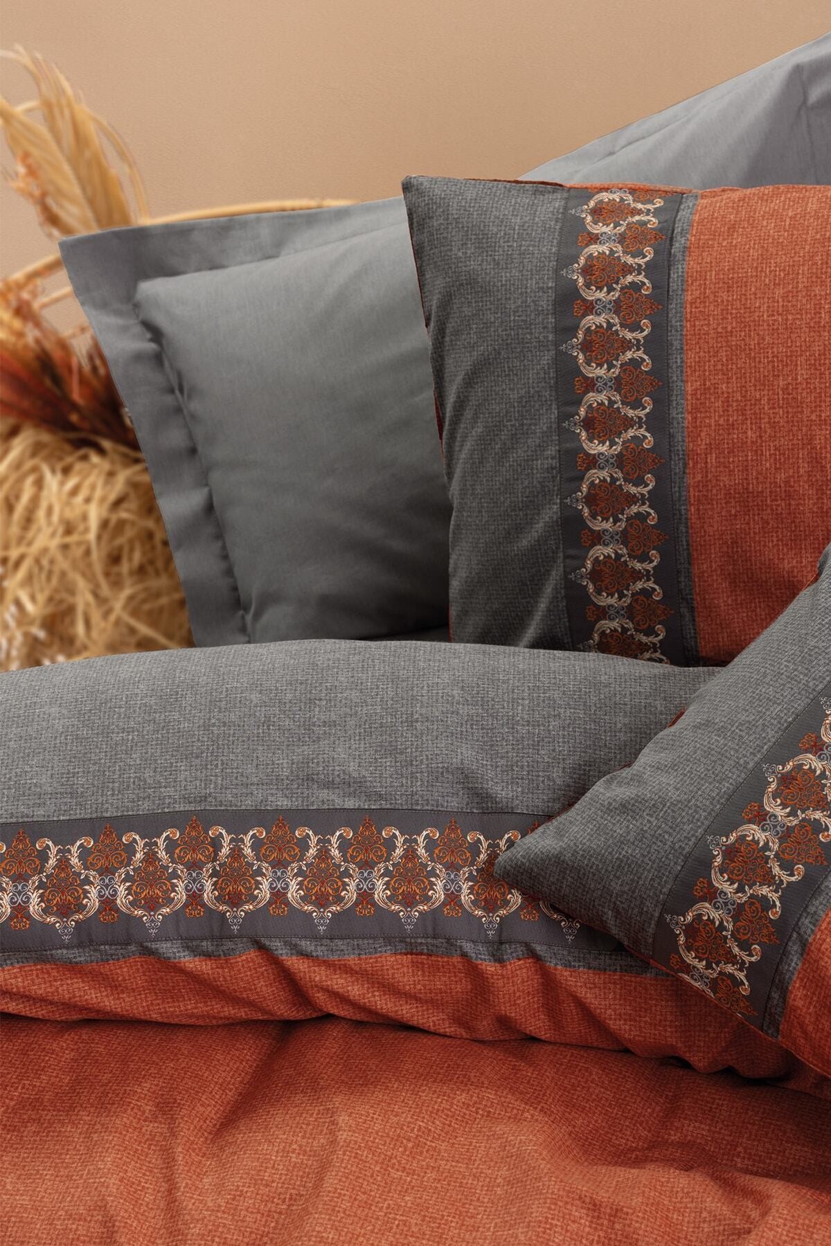 Folk Art Tek Kişilik Nevresim Takımı Tamaya Kiremit