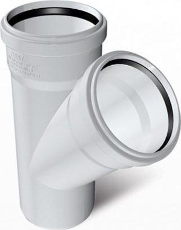110 x 110 Pvc Tek Çatal Pimaş Atık Su Borusu Y Parçası