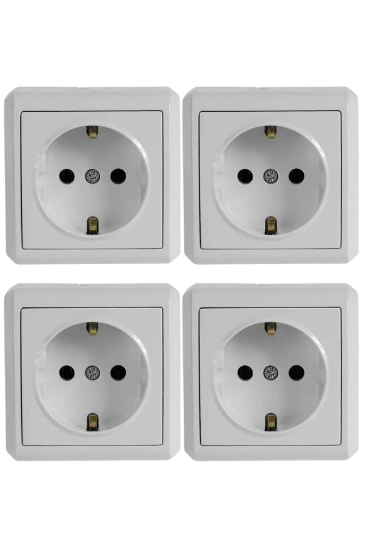 Viko Vera Sıva Üstü Topraklı Priz Beyaz (Çerçeveli) 90681008 (4 Adet)