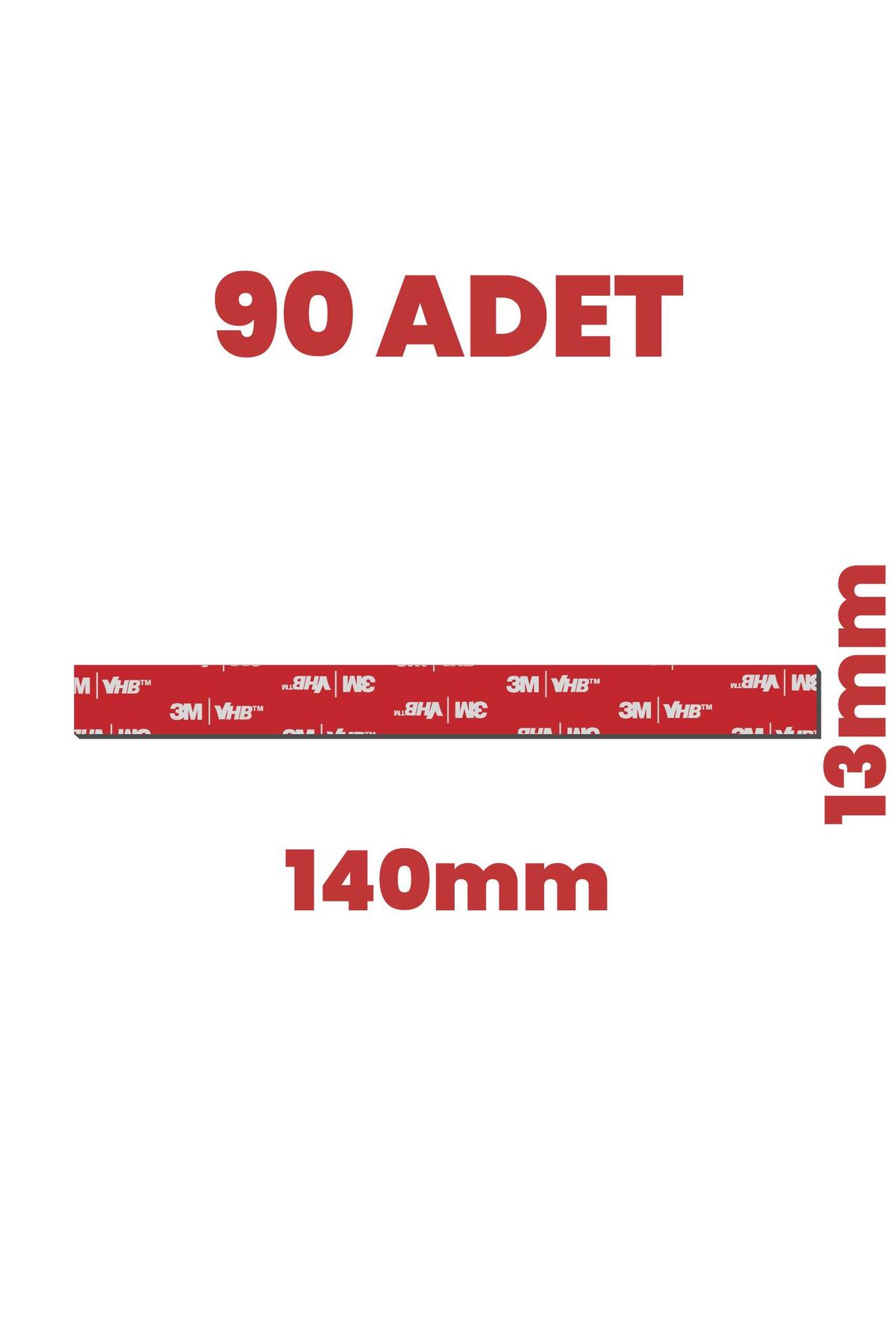 VHB 90 Adet Çift Taraflı 140x13mm Hazır Kesim