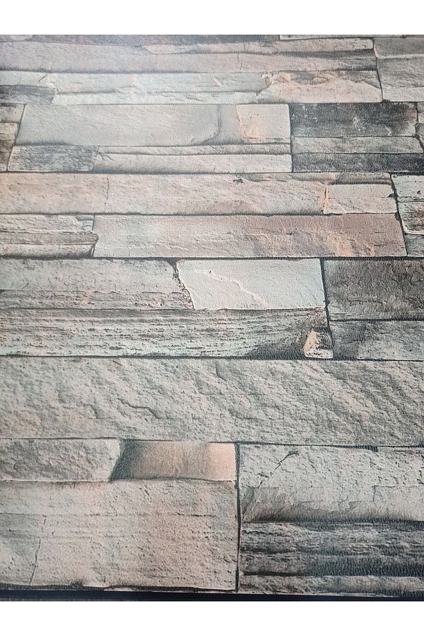 Üç Boyutlu Taş Desenli Silinebilir Duvar Kağıtları 53 Cm Genişliğinde 10 Metre Uzunluğunda