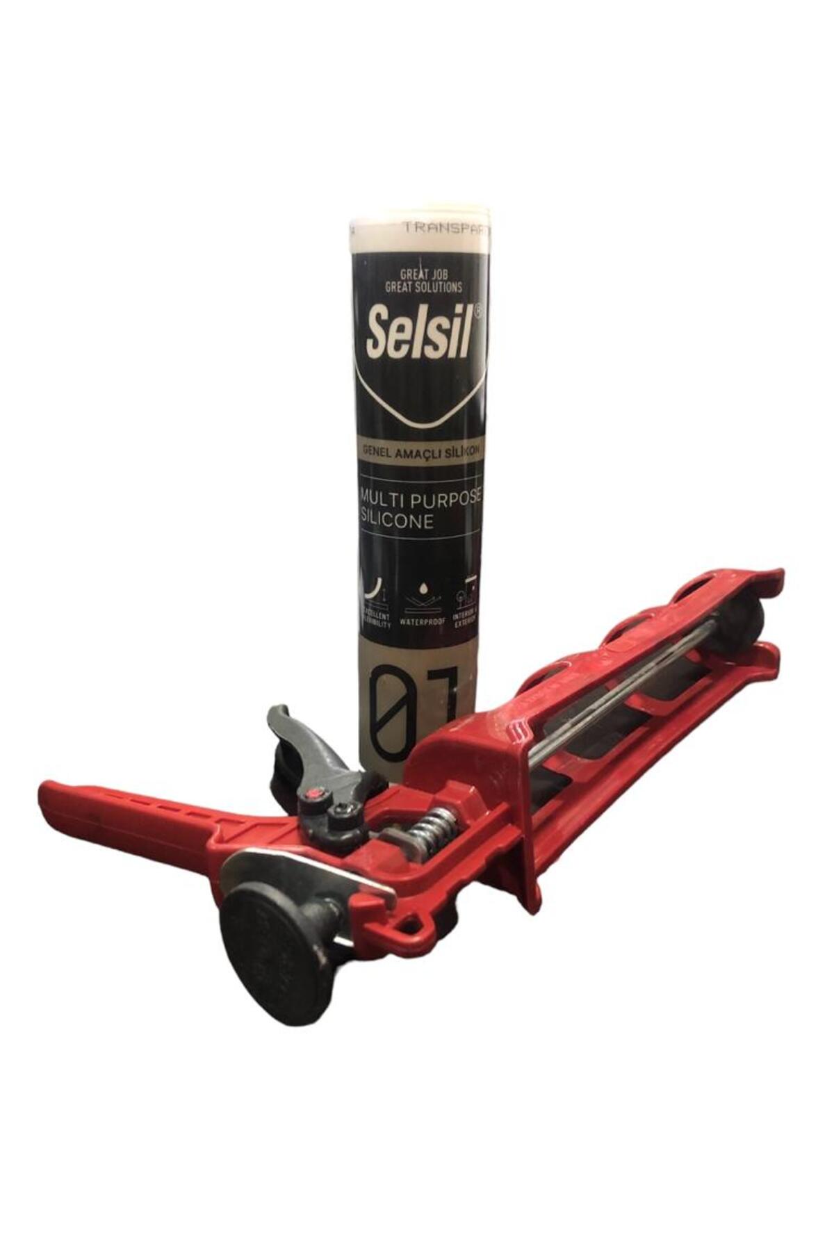 PLASTİK SİLİKON TABANCASI+1 ADET SELSİL ŞEFFAF SİLİKON