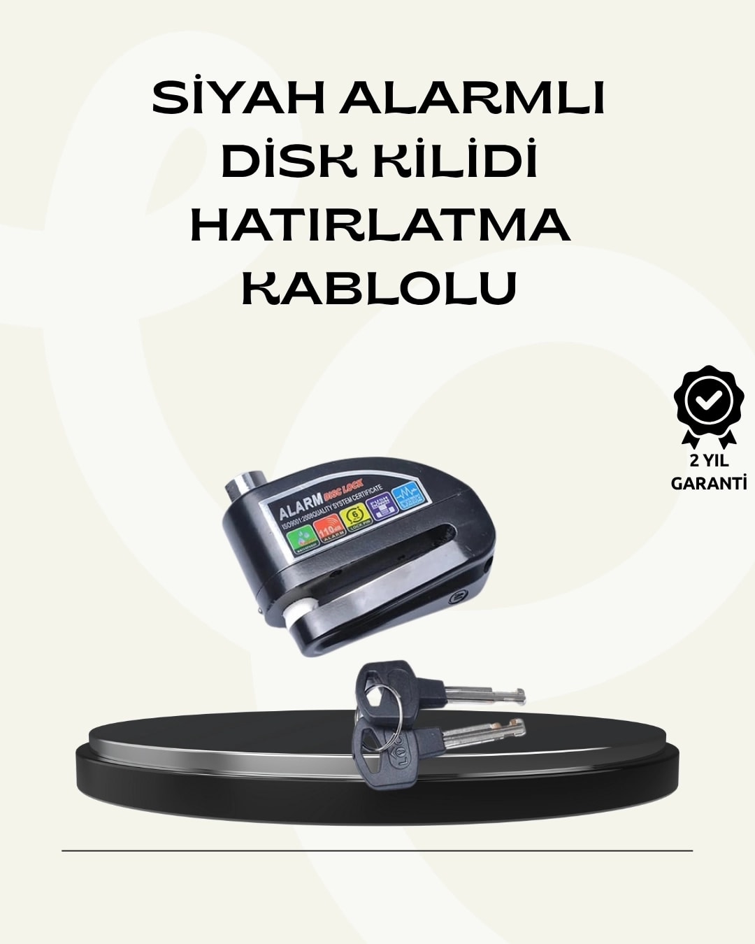 Çift Modlu 110DB Alarmlı Disk Kilidi Suya Dayanıklı