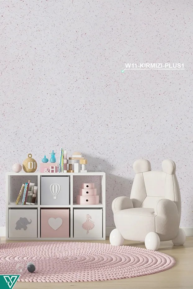 W11-KIRMIZI-PLUS1-5KG– Yalıtımlı Sürülen  mineral taşlı Beyaz Duvar Kağıdı