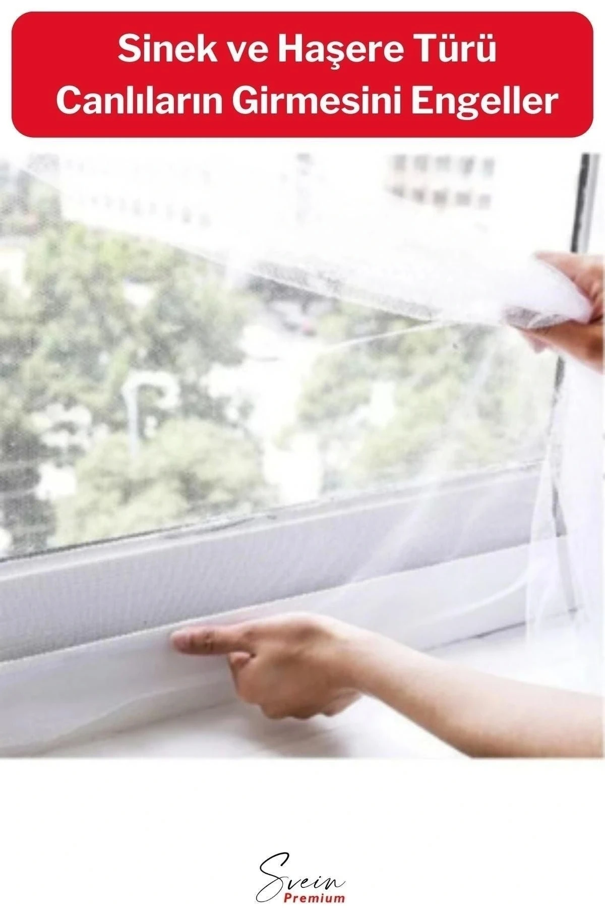 Ayarlanabilir Pratik Pencere Cam Kapı Sineklik Cırt Bantlı Hazır Yapışkanlı 0,75 cmx1,25 cm - 4 mt