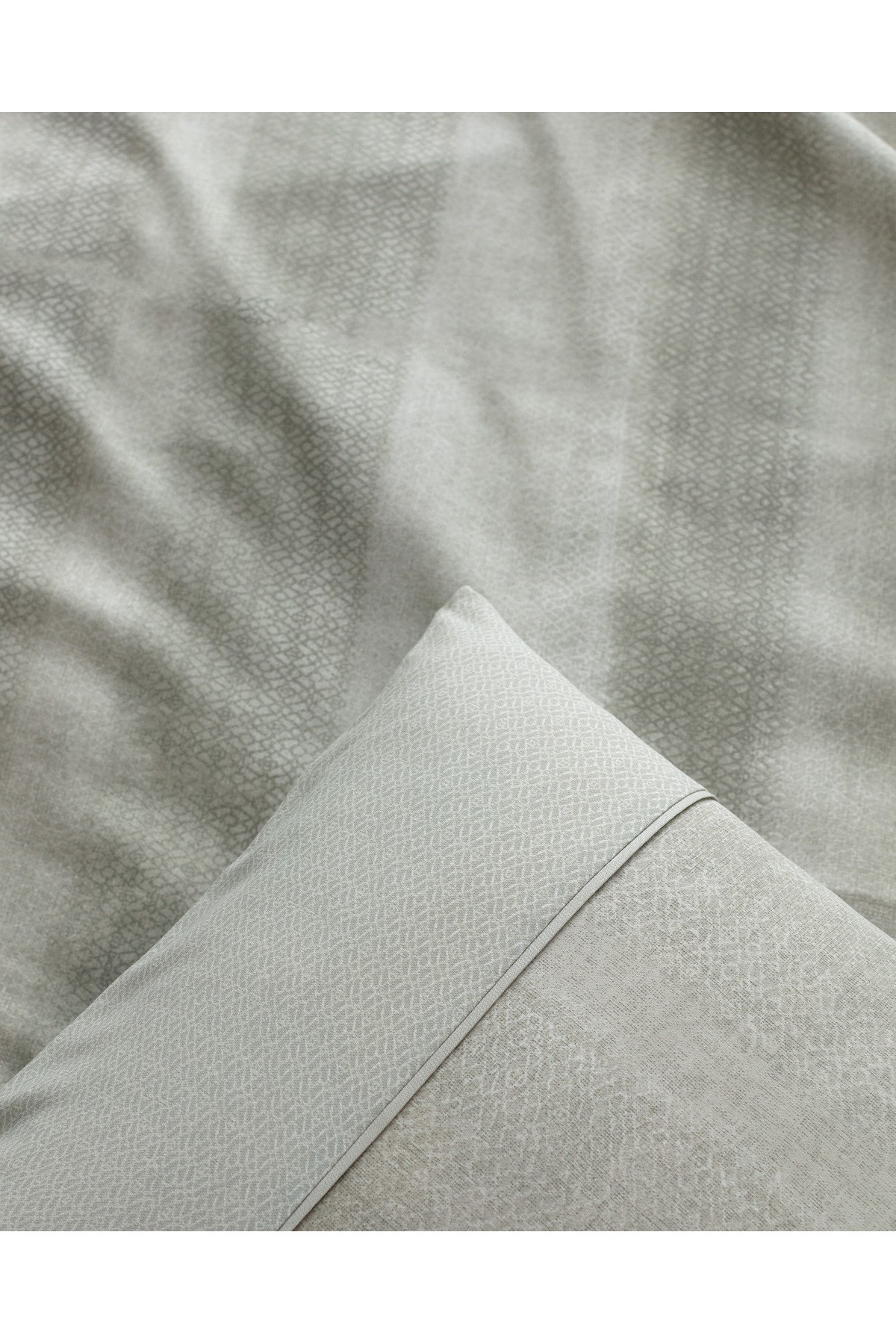 Candide King Size %100 Pamuk  Crep Baskılı Nevresim Takımı - Haki